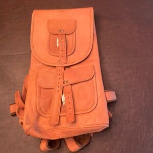 NWT Vintage Look Brown Leather Backpack for Laptop or Travel